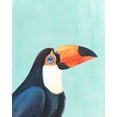 thumbnail image 2 of Warren, Annie 26x32 Black Ornate Wood Framed with Double Matting Museum Art Print Titled - Exotic Bird on Blue II, 2 of 4