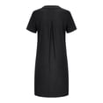 thumbnail image 4 of ZHOGXU Women's Dress Short Sleeve Round Neck Solid Color Buttons Fashion Comfortable Dresses With Pockets For Casual Daily Wear,Black,Xxxxxl, 4 of 6