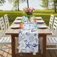 thumbnail image 4 of Table Runners 108 Inches Long Dress Scarves, Navy Blue Coastal Farmhouse Coffee/Dining/Kitchen Table Runner for Living Room, Nautical Ocean Shell Starfish Sea 13x108 Inch, 4 of 9