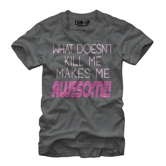 Women's CHIN UP What Doesn't Kill Me Boyfriend Graphic Tee Charcoal Medium