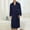 A01_Navy, variant on Waffle Long Bathrobe for Mens Long Sleeve Thermal Nightgown Lounge Warm Velvet Fleece Long Towel Robe Loungewear with Pockets