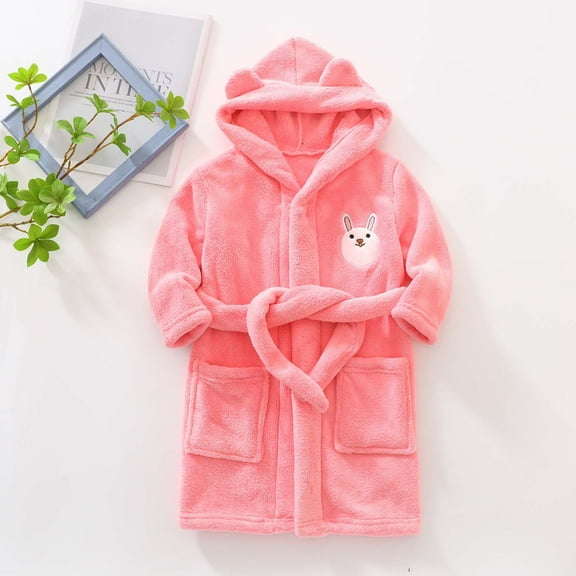 Girls Robe Pink Clothes Girls Long Sleeve Toddler Bath Robe Girls Outfits Size 5-6 Years