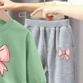 thumbnail image 4 of Karoyedx Girl Clothes Girls 2 Piece Outfits Long Sleeve Sweatshirt & Flared Pants Fall Clothing Set Light Green Size,6-7 Years, 4 of 5