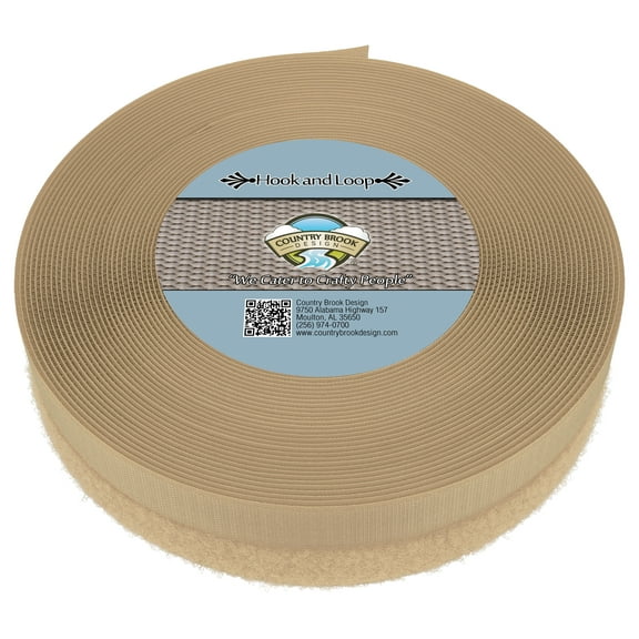 Country Brook Design® Beige Sew on Hook and Loop (1 inch, 50 yards)