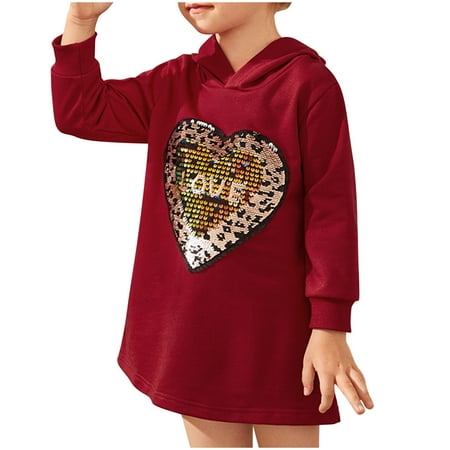 

Honeeladyy Clearance under 5$ Infant Toddler Baby Girls Middle And Small Children Long Sleeve Sequin Pattern Dress