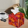 thumbnail image 4 of Renewold Waterproof Square Tissue Box Holder for Thanksgiving Decorations Fashion Fall Maple Leaves Tissue Organizer Home Office Cars PU Leather Tissue Paper Cover, 4 of 5