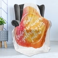 thumbnail image 4 of Saying Soft Flannel Fleece Throw Blanket, Message on Grunge Vibrant Background Happiness, Cozy Plush for Indoor and Outdoor Use, 50" x 70", Dark Coral Orange Yellow, by Ambesonne, 4 of 5