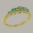 thumbnail image 2 of LBG British Made 18k Yellow Gold Genuine Natural Emerald Womens band Ring - 33 size options - Size 5.5, 2 of 6