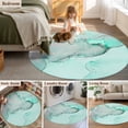 thumbnail image 6 of Aqua Marble Large Area Rugs for Bedroom Living Room, Soft Non Slip Carpet Bedside Rug, Modern Abstract Waves Silvery Farmhouse Round Floor Cover Kitchen Accent Rug 8' for Dining Room/Office, 6 of 9