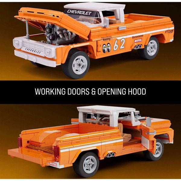 Mattel Brick Shop Hot Wheels Custom 62 Chevy Pickup Building Toy
