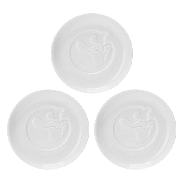 3pcs Cartoon Household Restaurant Ceramic Saucer Vinegar Soy Sauce Dish