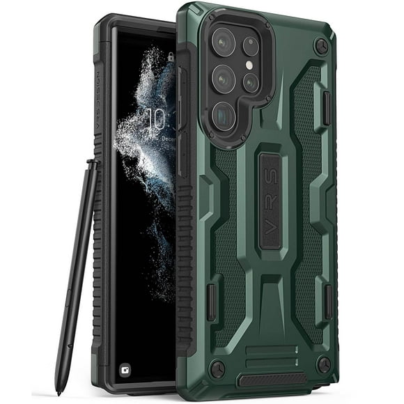 VRS DESIGN Terra Guard Phone Case for Galaxy S22 Ultra, Robuste Étui Double Garde pour Galaxy S22 Ultra (2022) (Vert Foncé)