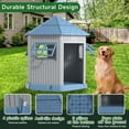 thumbnail image 6 of Decksplore Spacious Dog House For Indoor/Outdoor - Waterproof, Uv - Resistant Pp, Liftable Roof, 4 Fixing Spikes, Ventilated & Stylish Pet Home.Unique Barn Design, With Decorative Function.Grey Blue, 6 of 7