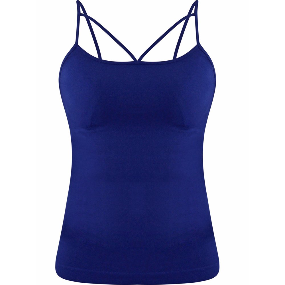 Luxury Divas - Womens Plus Size Navy Blue Strappy Spaghetti Strap Tank ...