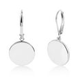 thumbnail image 3 of Lancharmed Silver Plated Earrings French Ear Hook Round Glossy Women  Dangle  Earrings for Women, 3 of 8