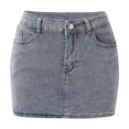 thumbnail image 5 of Dpytoraw Women’s Bodycon Denim Short Mini Skirts High Waist Casual Washed Stretchy Jean Skirts With Pockets Maxi Skirts Women Casual Blue, 5 of 5
