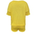 thumbnail image 4 of 2 Piece Womens Sets Short Sleeve Shirts and Shorts Casual Two Piece Sets for Women Summer Women Fashion Solid Color Short Sleeve Round-Neck Tops and Shorts Sets, 4 of 7