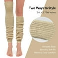 thumbnail image 2 of Wrapables Over The Knee Long Wool Blend Leg Warmers, Cream, 2 of 4