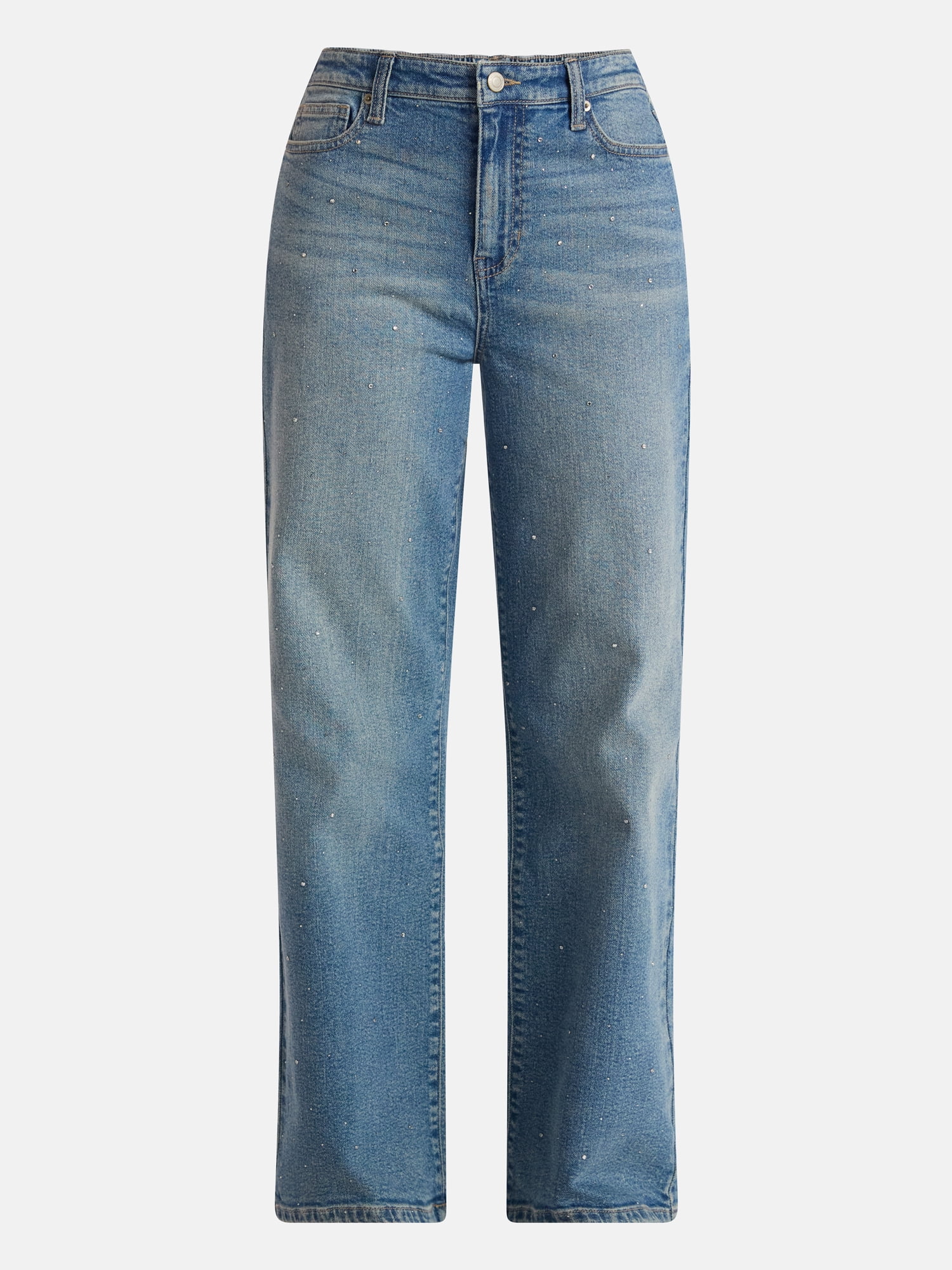 No Boundaries Studded Wide Leg Jeans, 31'' Inseam, Women’s
