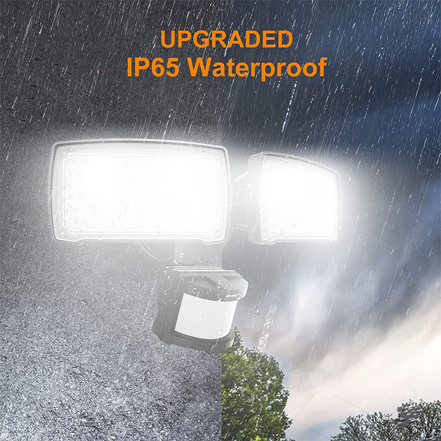 Pathway & Patio 6000K Yard 3000LM LED Flood Light Outdoor IP65 Waterproof 2 Adjustable Head Outdoor Security Light for Garage Full Metal White Light LEPOWER 28W LED Security Light Outdoor 