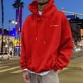 thumbnail image 3 of MHFRRA Sudadera con Capucha con Estampado de Letras para Un Uso Diario Cómodo, Ideal para Salidas Informales y Capas Elegantes Rojo, 3 of 5