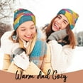 thumbnail image 4 of Disketp Colorful Wool Balls Winter Beanie for Men Women Beanie Knit Hat Cuffed Cap Beanie Knit Chunky Snow Cap, 4 of 6