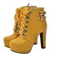 thumbnail image 3 of Chaussures Mode pour Femmes à Talon Carré Imperméables à Plateforme Bottines à Talons Hauts, 3 of 9