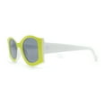 thumbnail image 3 of Trendy Concave Mod White Rounded Rectangle Chic Sunglasses White Green Black, 3 of 4