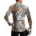 thumbnail image 2 of Forest Camo Quarter Zip Pullover for Men, Long Sleeve Hunting Fishing Jersey with Moisture Wicking Quick Dry Fabric - Lightweight Outdoor Athletic Performance Tops Camel XL, 2 of 6