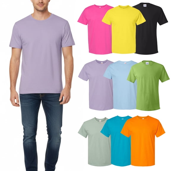 Hanes Essential T-Shirt for Men, Short Sleeve Classic Fit Mix Color Crew Neck Tee 9 Pack, S