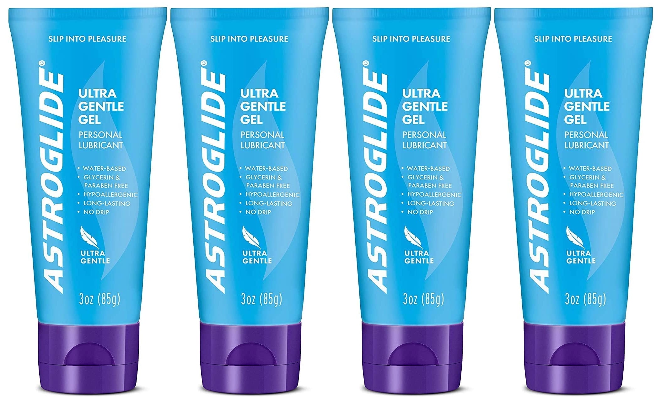 4 Pack - Astroglide Ultra Gentle Gel Sensitive Skin Personal Lubricant 3 oz