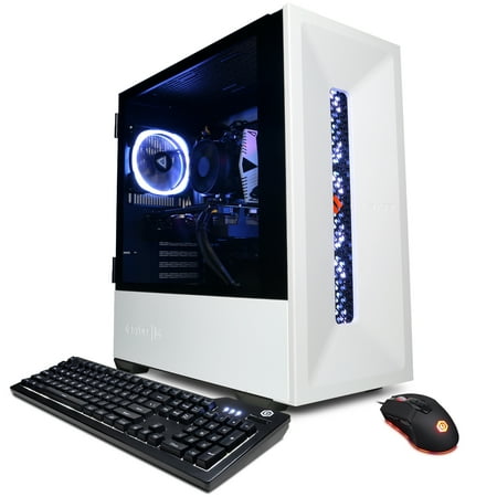 CyberpowerPC Gamer Master Gaming Desktop Tower, AMD Ryzen 5 7600X, 16GB DDR5, NVIDIA GeForce RTX 3060, 1TB SSD, Win 11 Home 64-Bit, White, GMA9020CPGV7