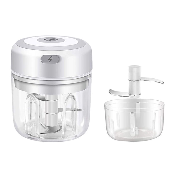 Mini grinillo de chili Master de ajo eléctrico 250ml / 150ml Comida de comida vegetal automática Gadget de cocina accesorios para el hogar blanco Vogacara HA059913-01B
