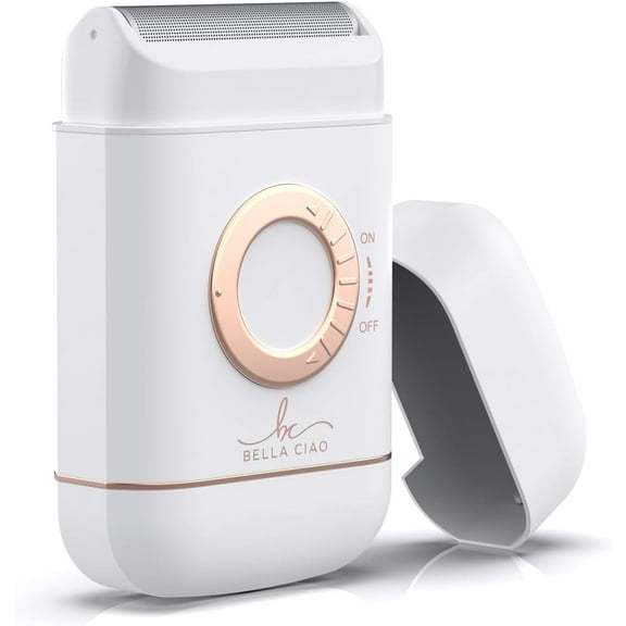 BELLA CIAO Cordless Electric Foil Shaver with Pop-Up Hair Trimmer, Protective Cap, and Brush, White