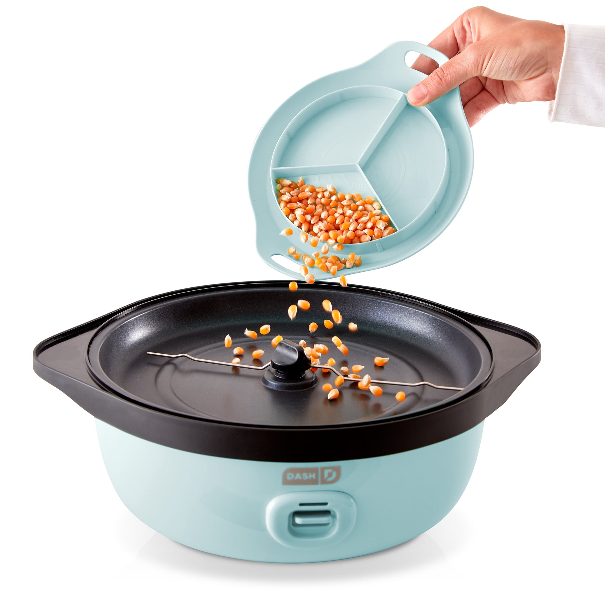 Dash SmartStore™ Stirring Popcorn Maker, Electric Popcorn Machine with  Large Lid for Serving Bowl and Convenient Storage, 24 Cups – Aqua 