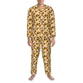 thumbnail image 3 of Fotbe Vintage Plaid Cute Sunflower Pijama de Hombre con Estampado de Manga Larga, Conjunto de 2 Piezas, Ropa de Dormir Suave y Cómoda con Bolsillos-Large, 3 of 7