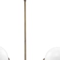 thumbnail image 3 of Portsmith 5-Light Raw Brass Chandelier With White Globe Shades, 3 of 5