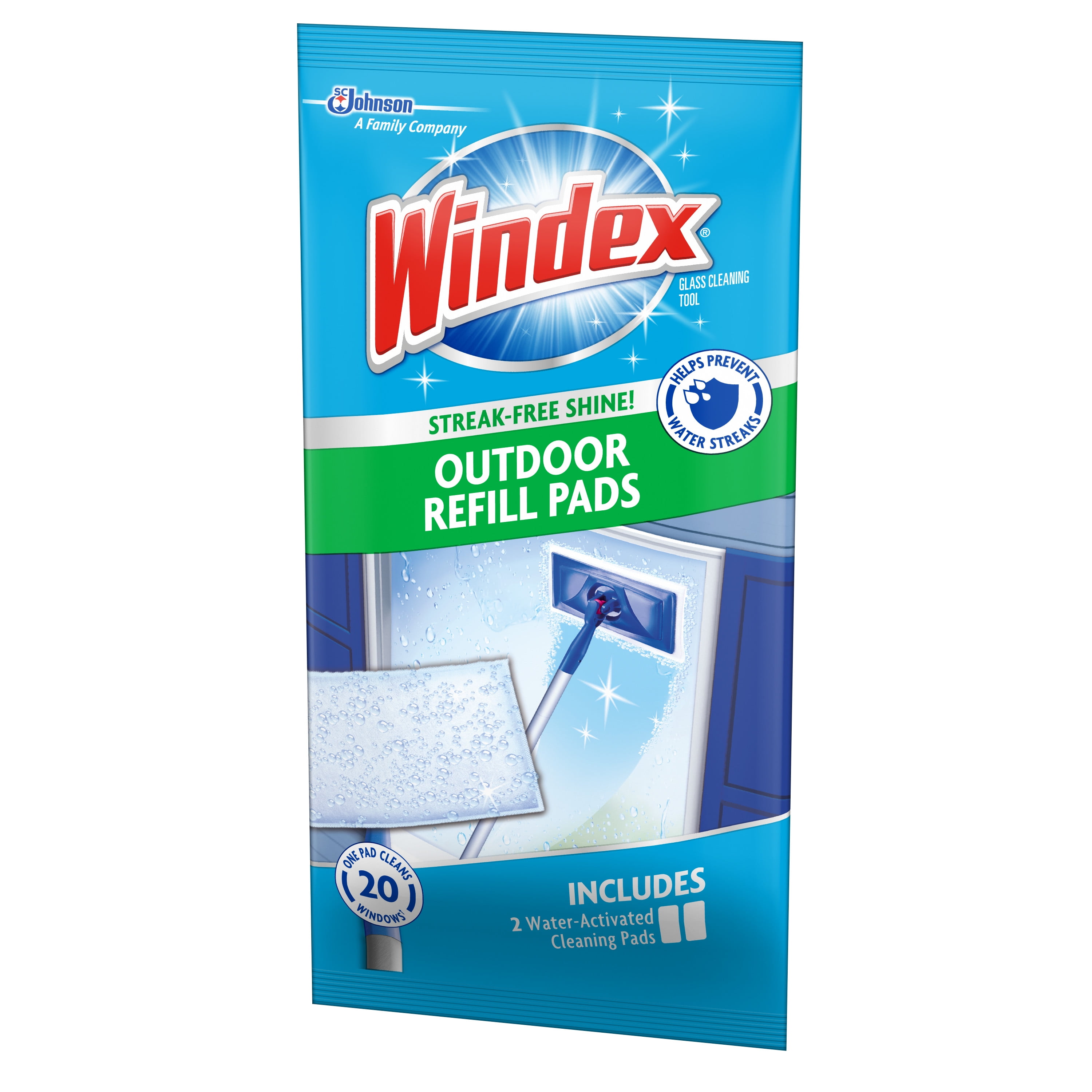 Windex 70118 Outdoor Window Cleaning Refill Pads, Spray Cleaner