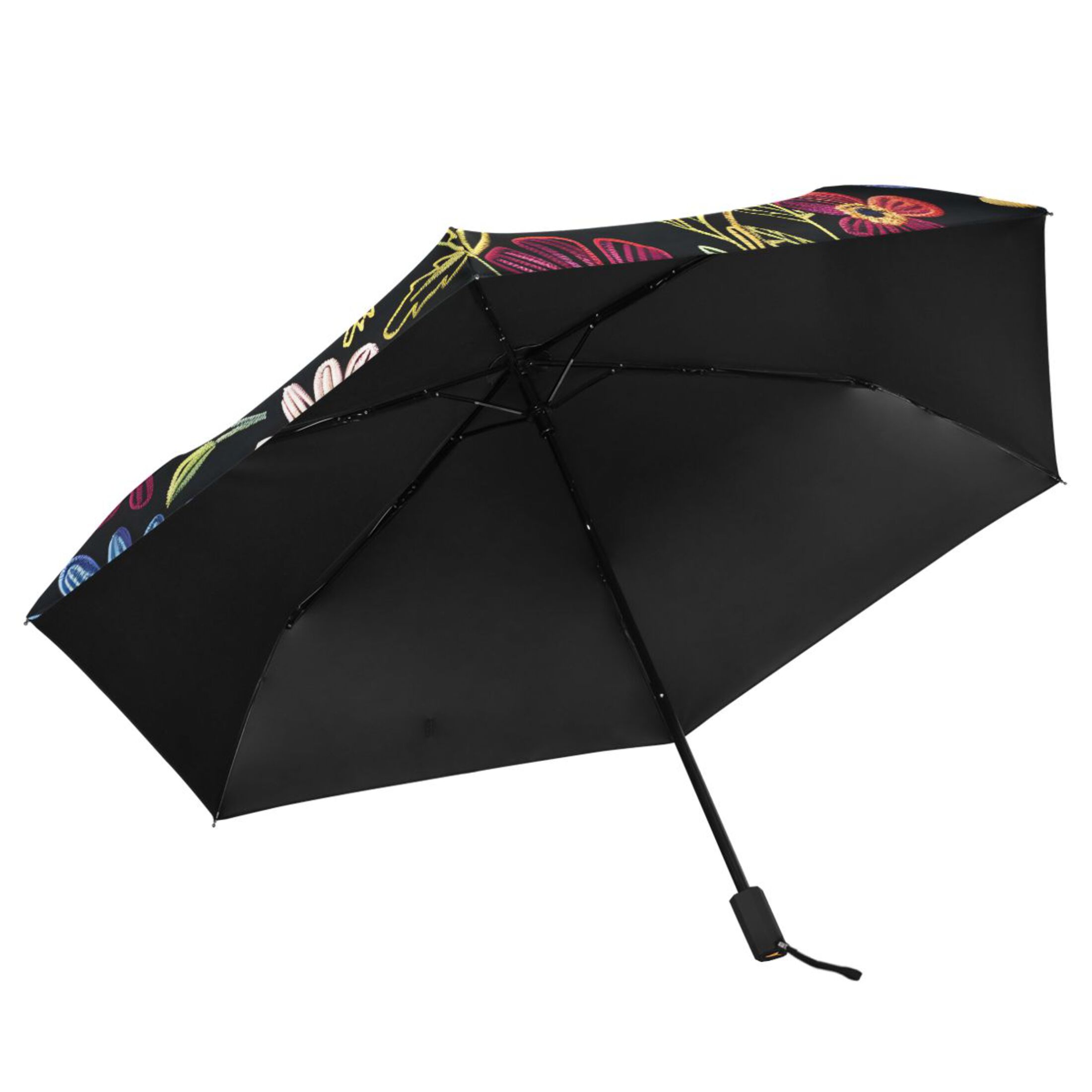 ALAZA Retro Flowers Vintage UPF 50+ Compact Folding Umbrella for Rain Travel Umbrella Packable