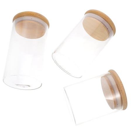HOMEMAXS  3 Pcs Kettle Spaghetti Container Glass Storage Jar Spice Pot Pots with Lids