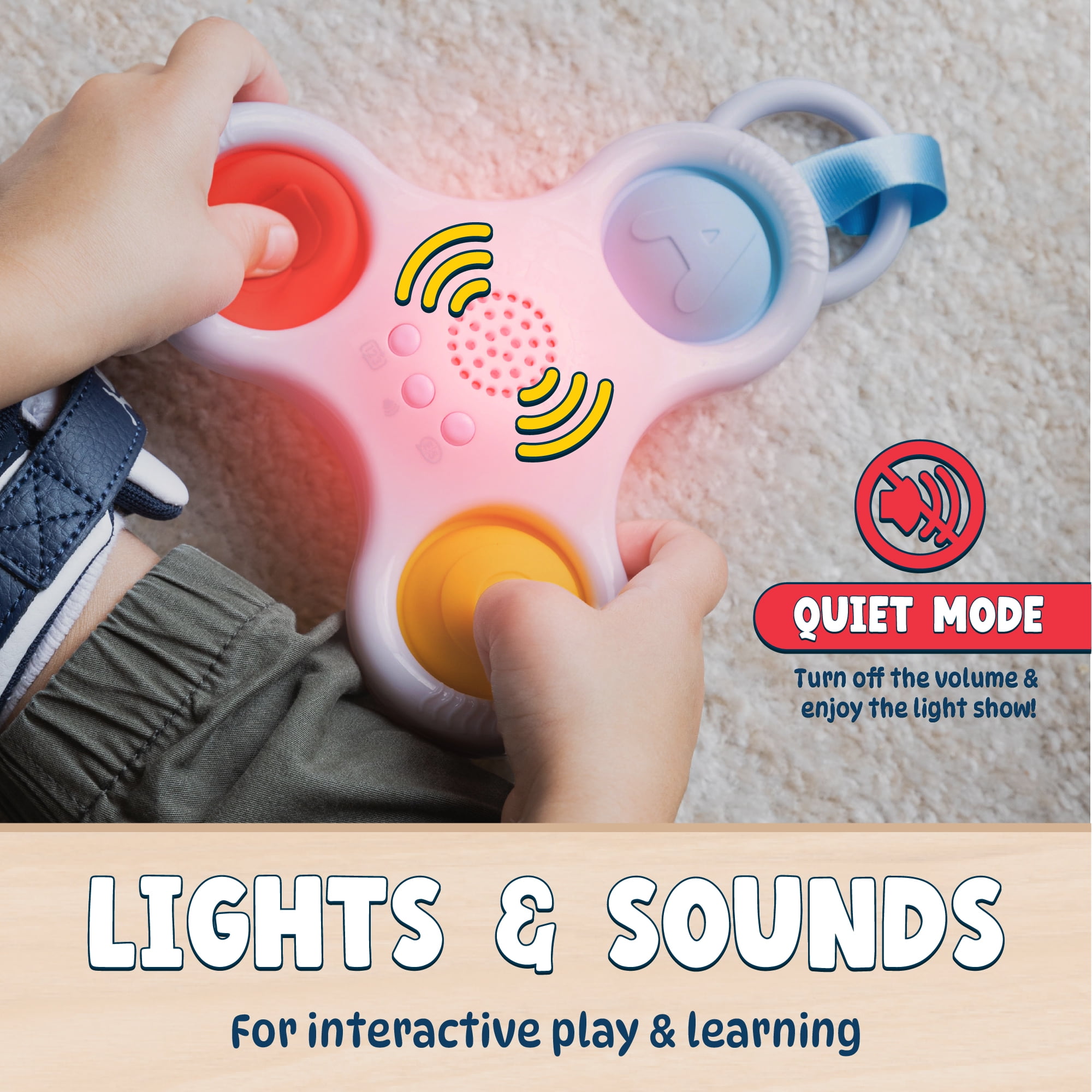 Chuckle & Roar Pop It & Learn Mini Educational and Electronic Popping Toy for Children Ages 6 months to 2+ years by Buffalo Games