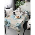 thumbnail image 2 of Spring Flowers Rectangle Tablecloth, Vintage Rustic Tulips Floral Butterfly Khaki Waterproof & StainResistant Tablecloth, Washable Oil-proof Table Cover for Dining/Party/Wedding/Buffet 54x108 In, 2 of 9
