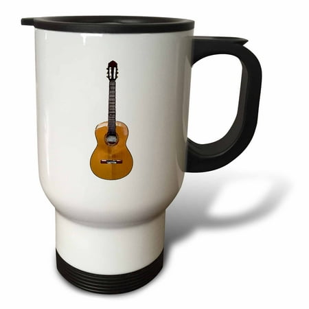 3dRose Classical Guitar, Travel Mug, 14oz, Stainless Steel
