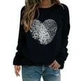 thumbnail image 2 of Baqcunre Valentine'S Day Shirts For Women Fingerprint Heart Print Round Neck Long Sleeve Top(Black S-3XL),Long Sleeve Shirts For Women Graphic Tees For Women Holiday Tops For Women 2023 Womens Tops, 2 of 4