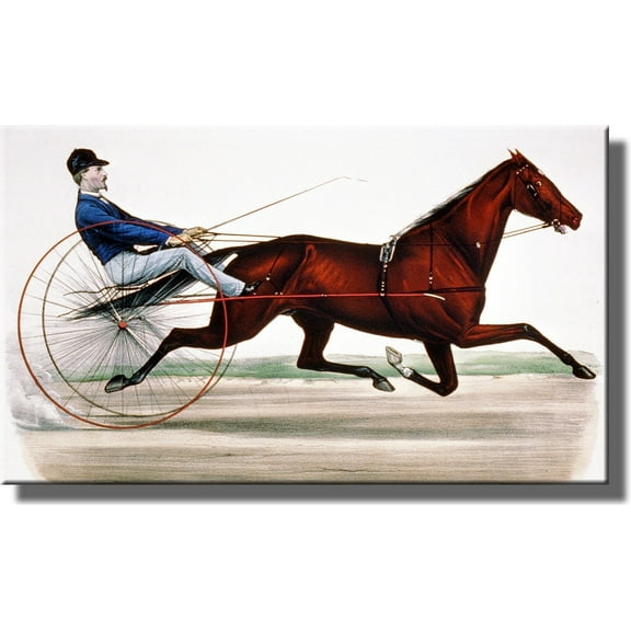 Vintage Horse Race Picture on Stretched Canvas, Wall Art Décor, Ready to Hang!