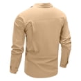 thumbnail image 6 of Ceisia Men Ripstop Long Sleeve Tactical Button Down Shirt Dual Flap Chest Pockets UPF 50 Breathable Outdoor Hiking Military Work Top Khaki XXXXL Gift, 6 of 9