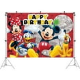 thumbnail image 3 of Mickey Cartoon Theme Birthday Flag Background Banner Children's Party Decoration supplies Photography Photo Prop ,70.8x43.3inch., 3 of 5