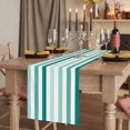 thumbnail image 2 of Green Stripe 120 Inch Table Runner, Gradient Geometric White Vertical Striped Farmhouse Dresser Scarf Cotton & Linen Tablerunner for Dining/Kitchen Island/Holiday Party Décor 13" x 120", 2 of 9