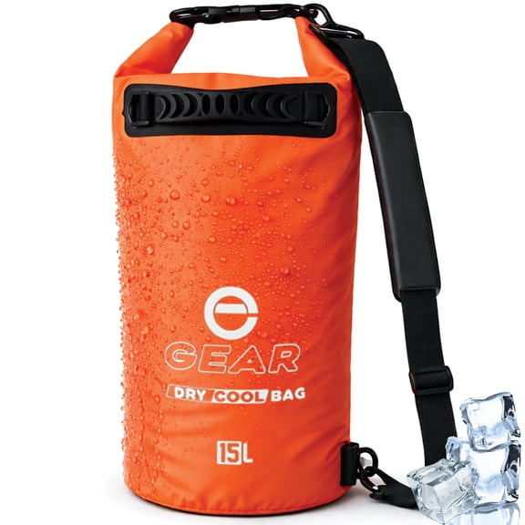 Enthusiast Gear Lightweight Waterproof Dry Bag, Tarpaulin Orange, 15 L