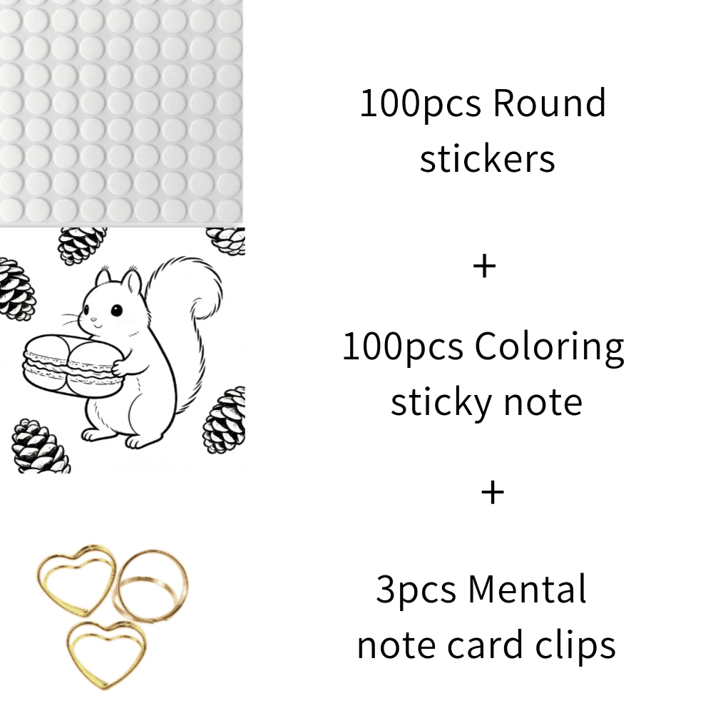 100 Pcs Original Coloring & Note Sticky Notes: Double-Sided, 100 Unique No-Repeat Patterns